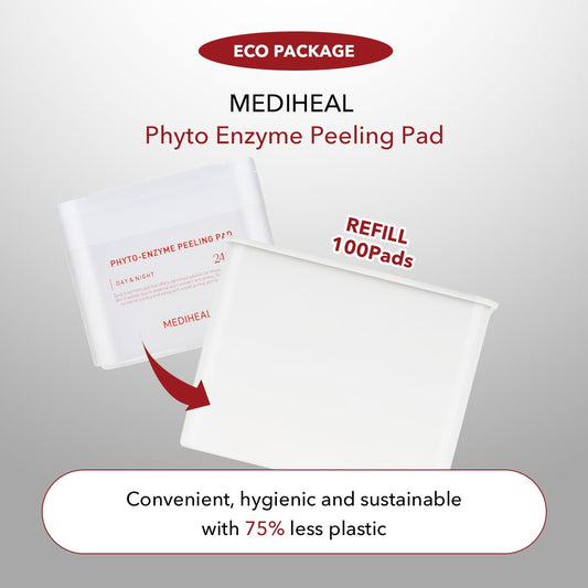 (Only Refill) Phyto Enzyme Peeling Pad - Vegan Face Resurfacing Gauze Pads with LHA & Papaya Enzym - Pore Tightening Pads to Control Sebum - Exfoliating Pads for Dead Skin Cells, 90 Pads