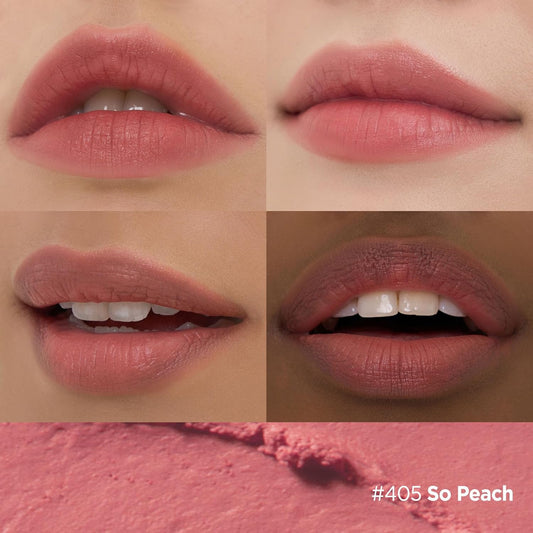 Bulky Matte Lipstick 4G/0.14Oz., Long Wear, Non-Drying Lip Stain Stick with High Pigmentation, Voluminous Lips, Vegan, K-Beauty (#405 so Peach)