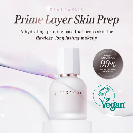 Prime Layer Skin Prep - Vegan Makeup Primer, Lightweight & Hydrating for Long-Lasting Makeup, Smooth, Glowing Skin. Korean Base Prep. Artificial Fragrance Free. 1.35 Oz