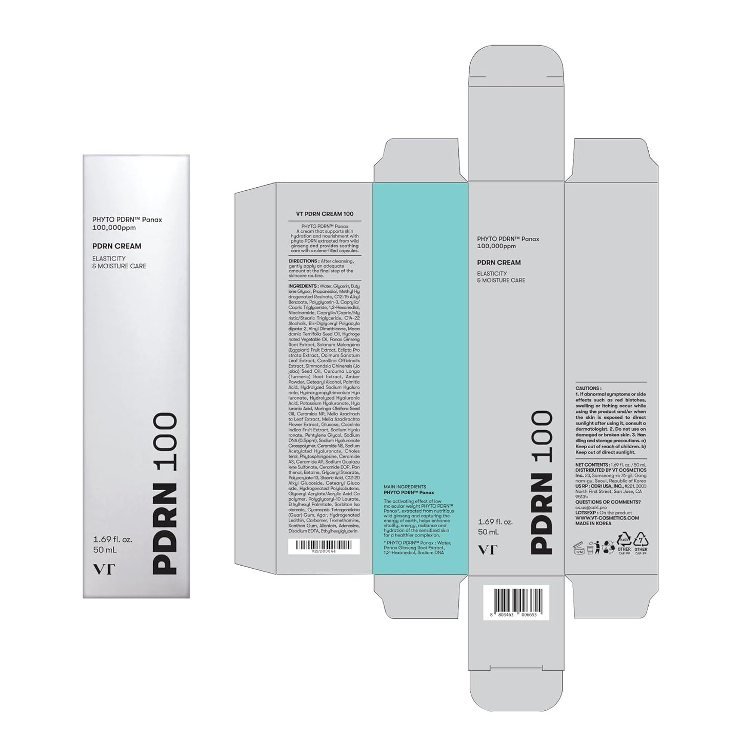 PDRN Cream 100, Nourishing & Restorative Moisturizer with 100,000 Ppm Vegan PDRN, Lightweight Hydrating Cream for Glowy Glass Skin, Korean Skincare