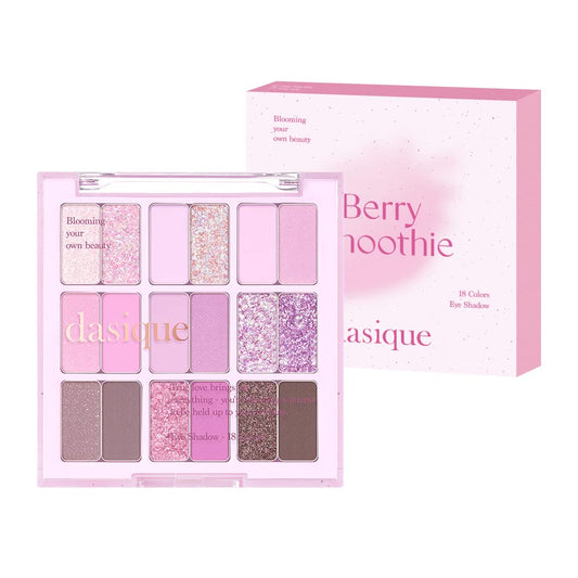 Shadow Palette #18 Berry Smoothie L Vegan, Cruelty-Free L 18 Blendable Shades in Smooth Matte and Shimmer Finishes with Gorgeous Pearls