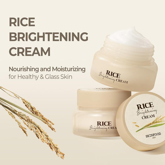Rice Brightening Cream, Korean Face Moisturizer with 48 Hours Fermented Rice Water, Korean Skin Care Rice Moisturizer for Natural Glow Glass Skin, Nourishing, Vegan, 60Ml/2Fl.Oz.
