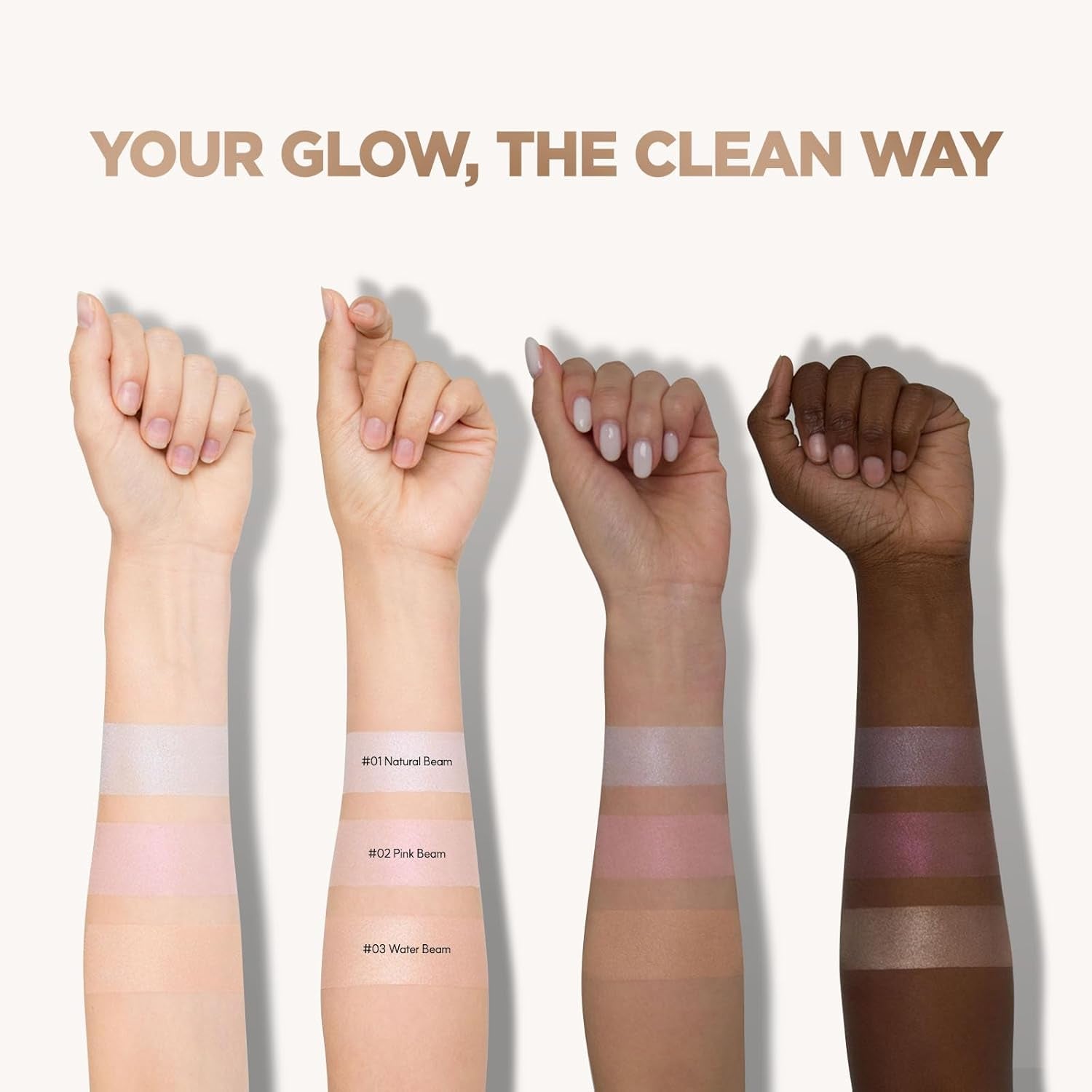 Dream Beam Highlighter, Hydrating Powder Highlighter with Hyaluronic Acid & Chamomile for Radiant, Long-Lasting Glow, Glass Skin, Vegan, K-Beauty​ (#03 Water Beam)