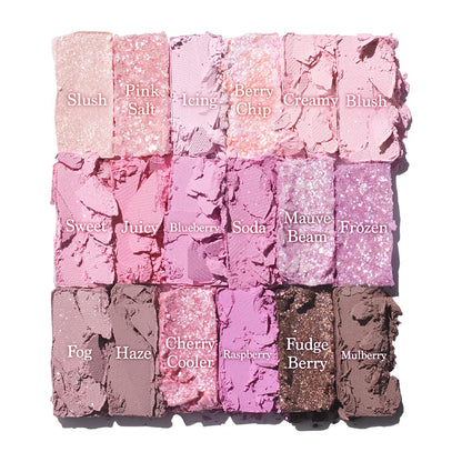 Shadow Palette #18 Berry Smoothie L Vegan, Cruelty-Free L 18 Blendable Shades in Smooth Matte and Shimmer Finishes with Gorgeous Pearls