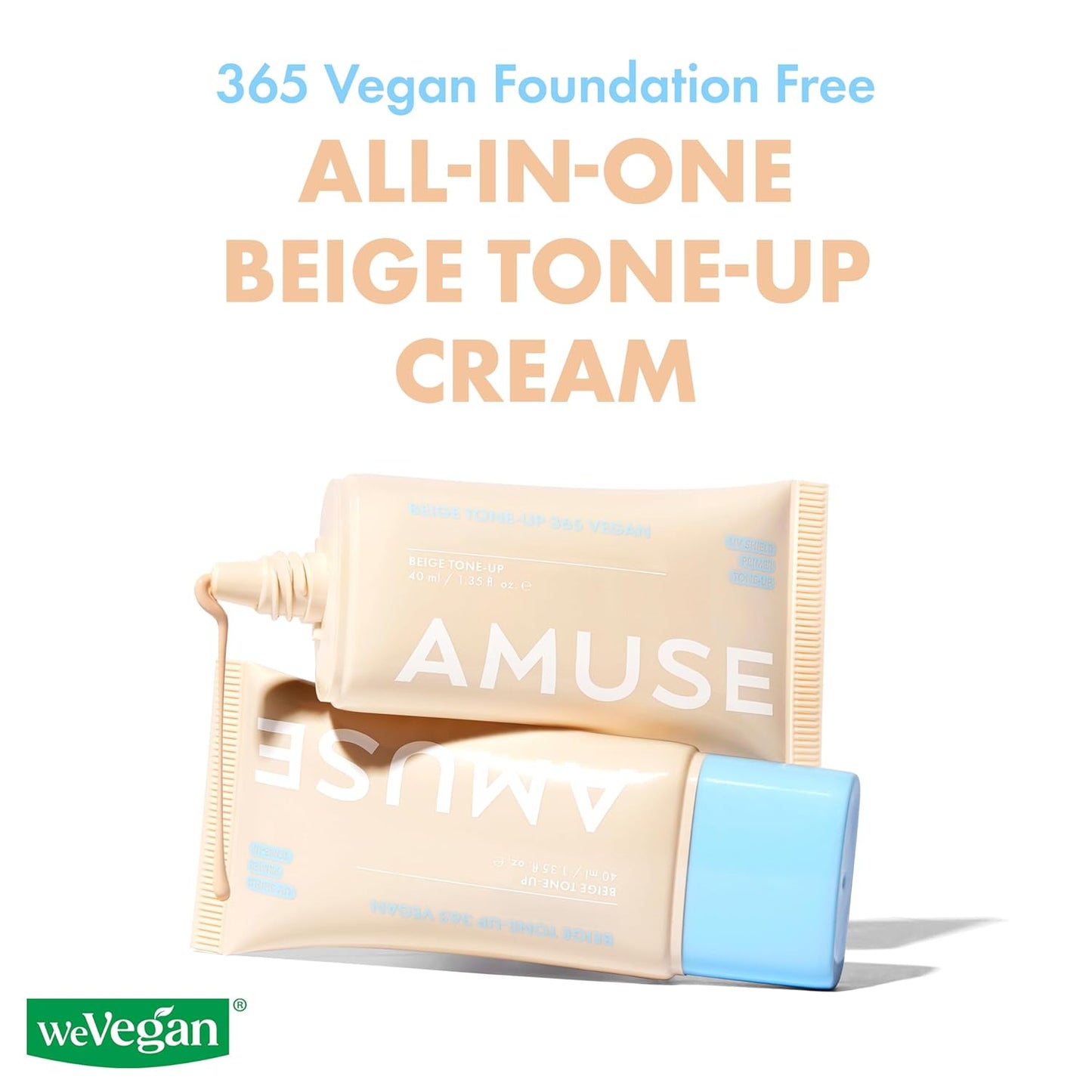 SEOUL 365 Vegan Beige Tone up Cream | Summer Foundation, Base-Skip Tone Up, Beige Color, Natural Coverage, Lightweight, Non-Sticky Facial Lotion, Glow Finish (40Ml)