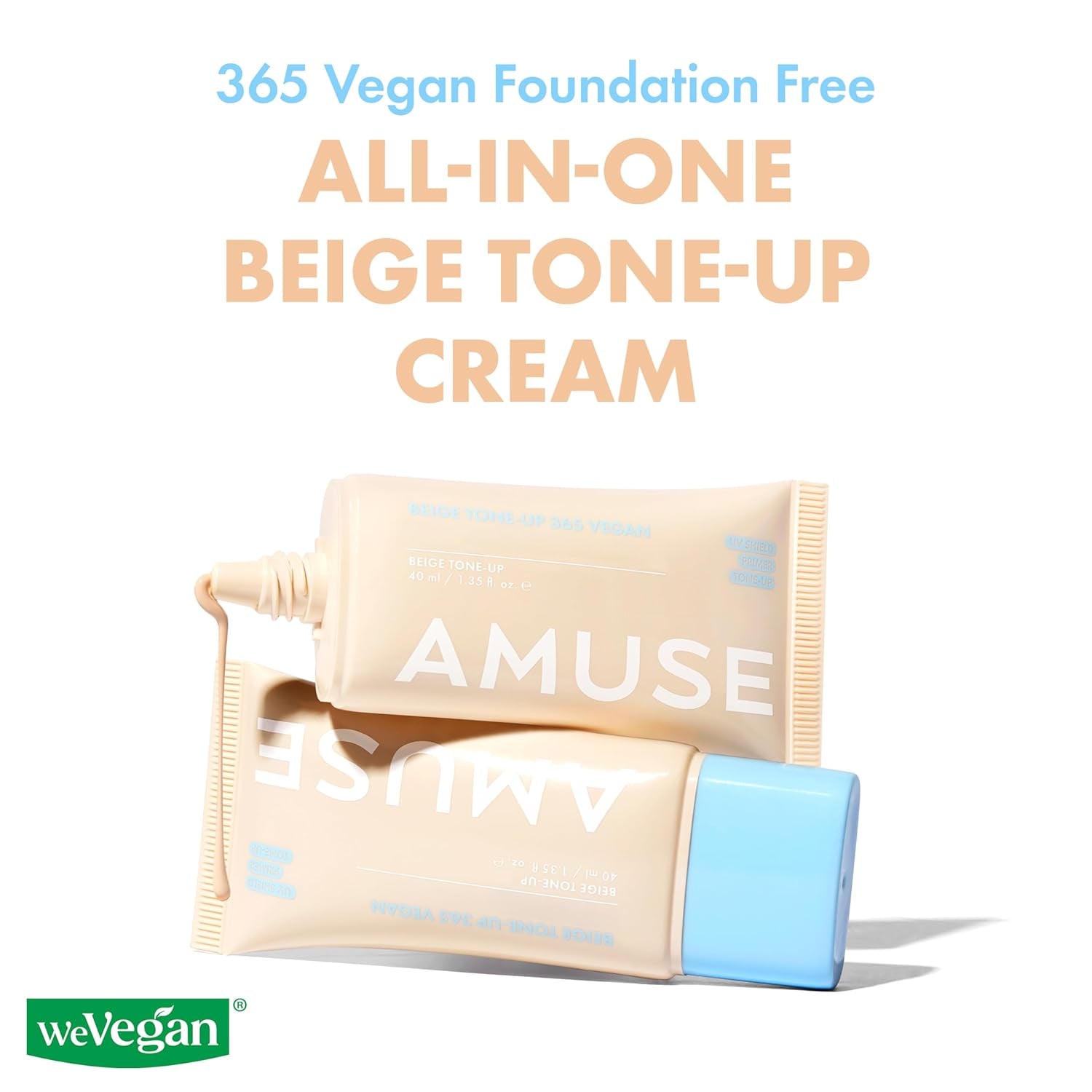 SEOUL 365 Vegan Beige Tone up Cream | Summer Foundation, Base-Skip Tone Up, Beige Color, Natural Coverage, Lightweight, Non-Sticky Facial Lotion, Glow Finish (40Ml)