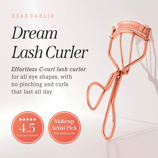 Dream Eyelash Curler - Premium Volume-Up Curl, Wide Opening, Pinch-Free Design. Painless with Comfort Grip & 2 Silicone Refill Pads Included. Made in Korea