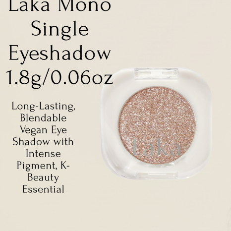 Laka Mono Single Eyeshadow 1.8g/0.06oz – Long-Lasting, Blendable Vegan Eye Shadow with Intense Pigment, K-Beauty Essential