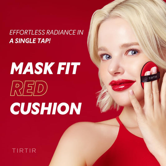 Mask Fit Red Cushion Foundation | Full Coverage, Weightless, Skin Fit, Satin Glow Finish, Korean Makeup BB Foundation, Beauty, Tattoo Cover Up, Buildable (#21W Natural Ivory, 0.63 Fl Oz)