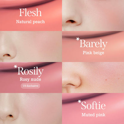 Petal Drop Blush (Barely) - Vegan Weightless Liquid Blush with Long-Lasting Pigment, Buildable and Skincare-Infused Fomula. Natural Flush, and Dewy Finish. Korean Makeup for Cheeks. 0.14 Oz