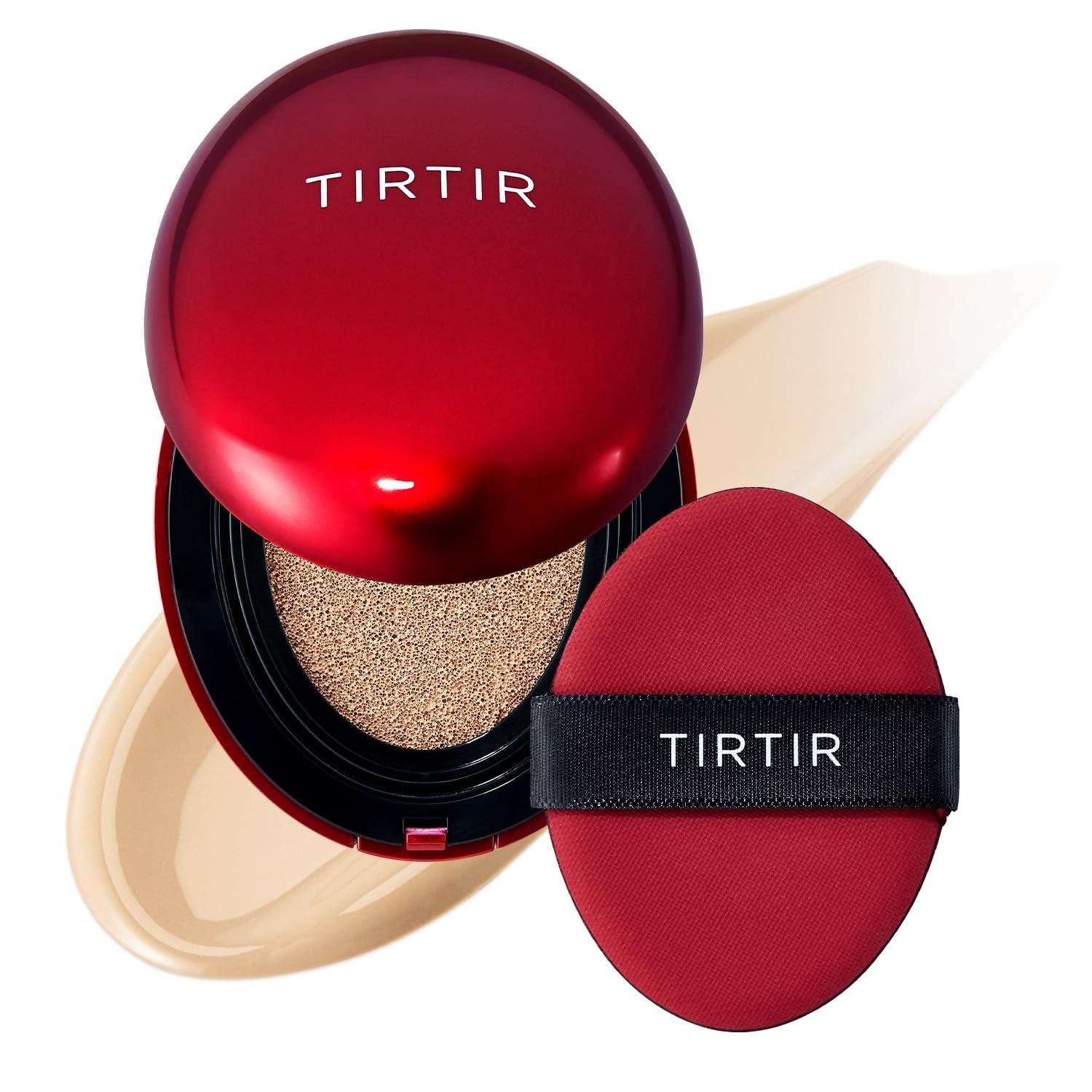 Mask Fit Red Cushion Foundation | Full Coverage, Weightless, Skin Fit, Satin Glow Finish, Korean Makeup BB Foundation, Beauty, Tattoo Cover Up, Buildable (#21W Natural Ivory, 0.63 Fl Oz)