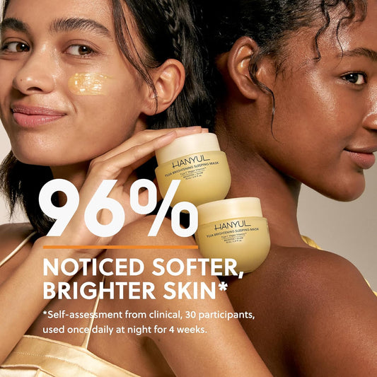 Yuja Sleeping Mask | Korean Yuzu Night Cream, Vitamin C for Glow, Radiance, Brightening, Vegan Hydrating Overnight Moisturizer with Hyaluronic Acid, Niacinamide & Antioxidants 2.37 Fl. Oz.