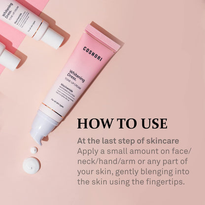 W. Dress Tone-Up Cream -Quick Skin Tone Balancer – Evens Out Complexion - No Makeup Natural Look - Long-Lasting Hydrating & Sebum Control Face and Body – Vegan, No Animal Tested – 1.7 Fl. Oz.