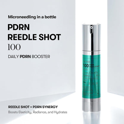PDRN Reedle Shot 100, Spicule Microneedling Serum, Vegan PDRN, Centella Asiatica, Hyaluronic Acid, Exfoliating & Plumping for Glass Skin, Korean Liquid Skin Booster 1.69 Fl Oz (50Ml)