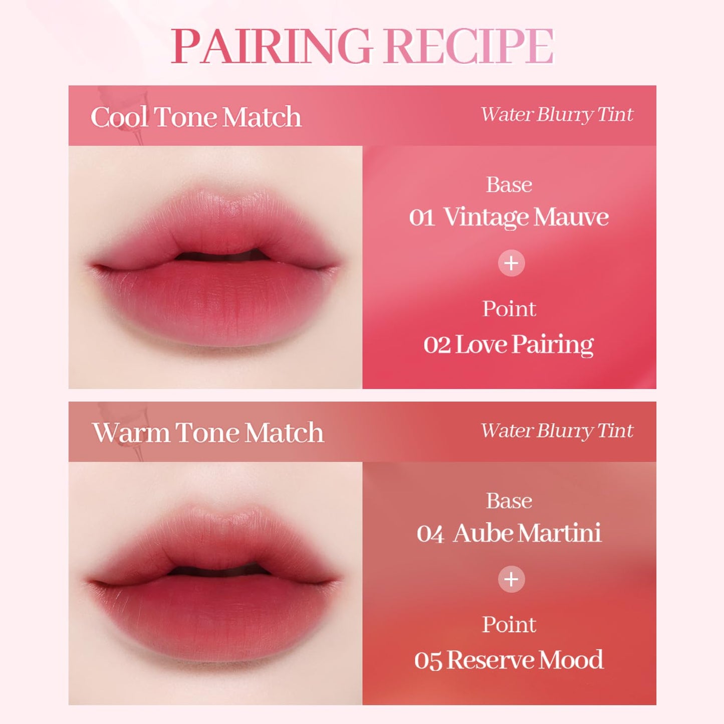 Water Blurry Tint - Vegan Blurry Lip Tint, Lightweight & Long-Lasting, Moist-Watery Texture, Flawless Blurred Lip (01 Vintage Mauve)