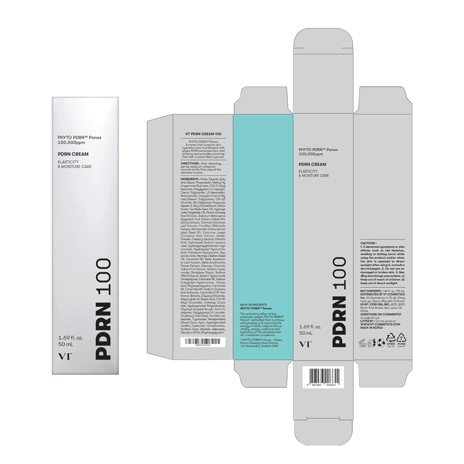 PDRN Cream 100, Nourishing & Restorative Moisturizer with 100,000 Ppm Vegan PDRN, Lightweight Hydrating Cream for Glowy Glass Skin, Korean Skincare