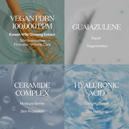 PDRN Cream 100, Nourishing & Restorative Moisturizer with 100,000 Ppm Vegan PDRN, Lightweight Hydrating Cream for Glowy Glass Skin, Korean Skincare