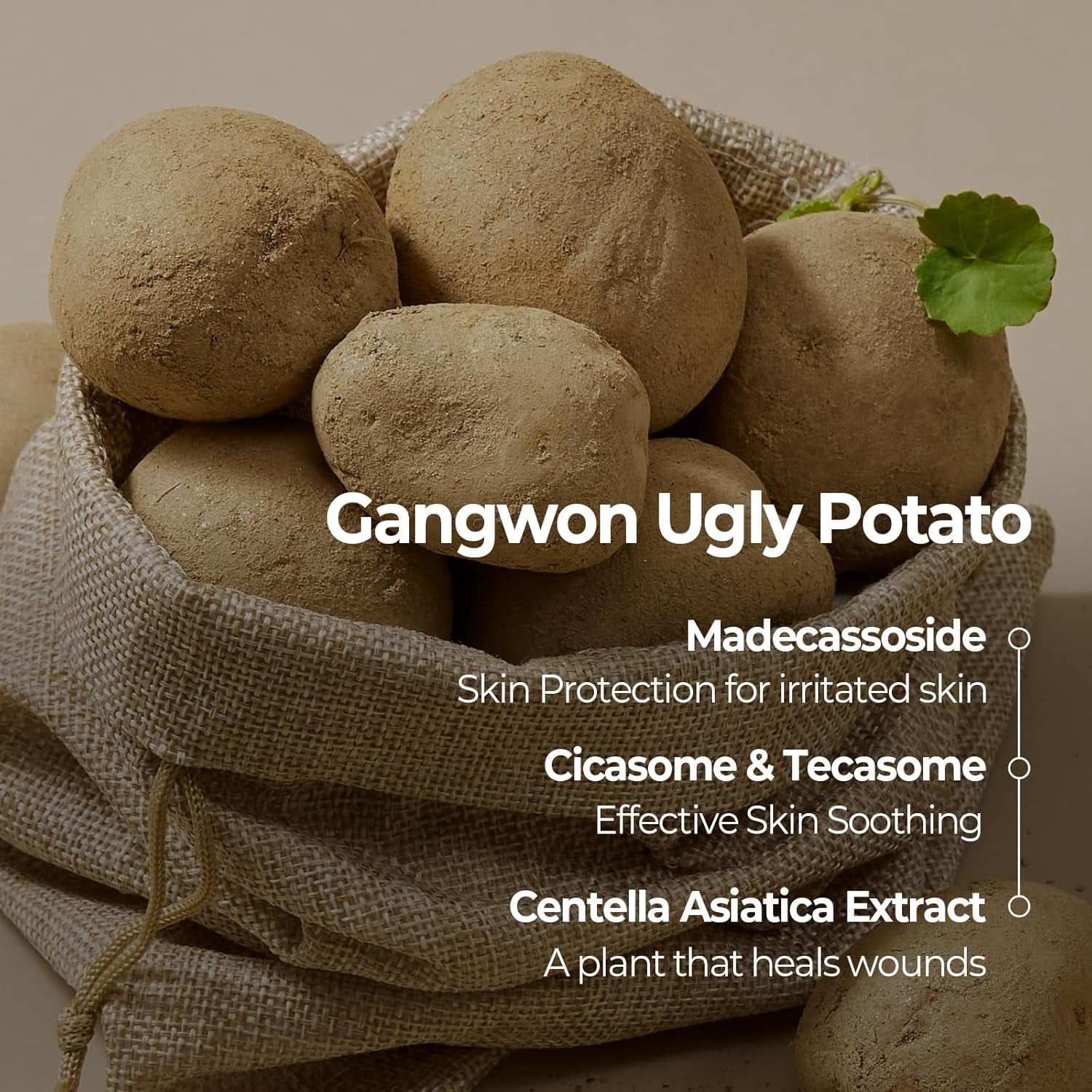 Potato Madecassoside Daily Sheet Mask, Korean 5-Minute Quick Skincare Hack, Soothing & Skin Barrier Face Mask for Damaged Skin, Bulk Pack (30EA)