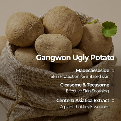 Potato Madecassoside Daily Sheet Mask, Korean 5-Minute Quick Skincare Hack, Soothing & Skin Barrier Face Mask for Damaged Skin, Bulk Pack (30EA)