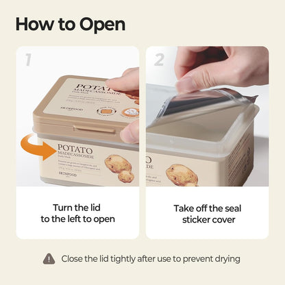 Potato Madecassoside Daily Sheet Mask, Korean 5-Minute Quick Skincare Hack, Soothing & Skin Barrier Face Mask for Damaged Skin, Bulk Pack (30EA)