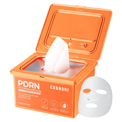 PDRN Daily Revitalizing Mask - Skin Strengthening with PDRN, Firming & Soothing, 100% Plant-Based Sheet Mask, 30 Sheets, 11.83 Fl.Oz