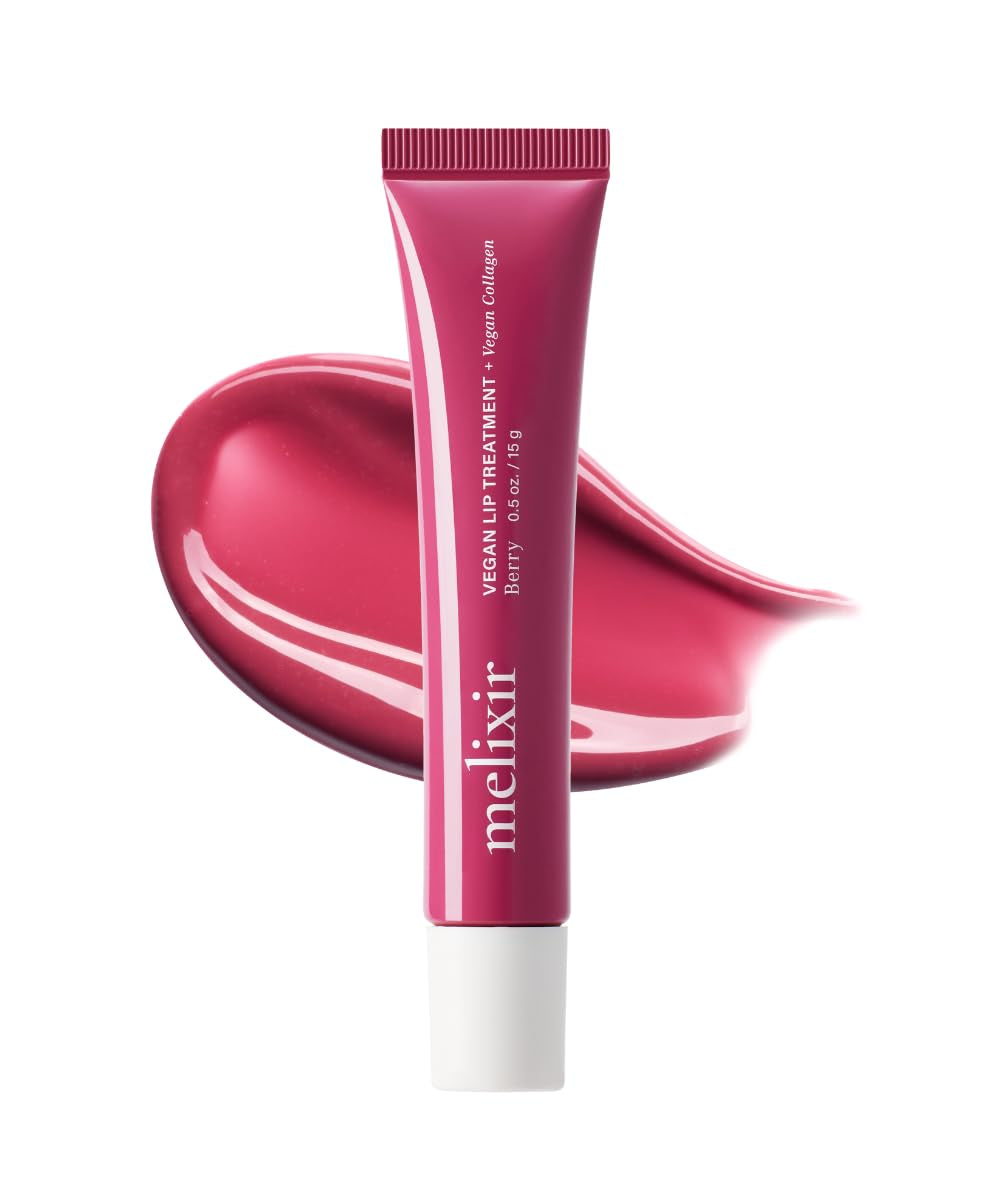 Vegan Lip Treatment, Sheer Tinted Lip Balm for Instant Hydration & Shine, Moisturizing Lip Gloss, Infused with Vegan Collagen & Jojoba Oil, Cruelty-Free, Korean Skincare-3 Pomelo(0.5Oz/15G)