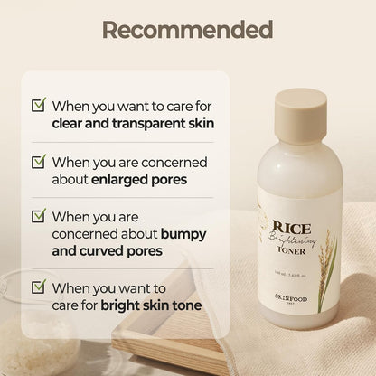 Rice Brightening Toner, Korean Skincare Toner for Face with 48 Hours Fermented Rice Water for Healthy Glow Glass Skin, Pore Minimizing, Hydrating, Vegan, 160Ml/5.4Fl.Oz.