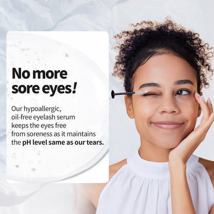 Long Active Eyelash Serum - n Eyelash Boost Serum - Eyebrow Growth Enhancer for Longer and Thicker - Vegan Prostaglandin Free & Non Irritating - Peptides, Hyaluronic Acid, 0.3 Fl.Oz.